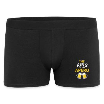 König des Apéro - Männer Boxer Shorts - Schwarz - Vorne