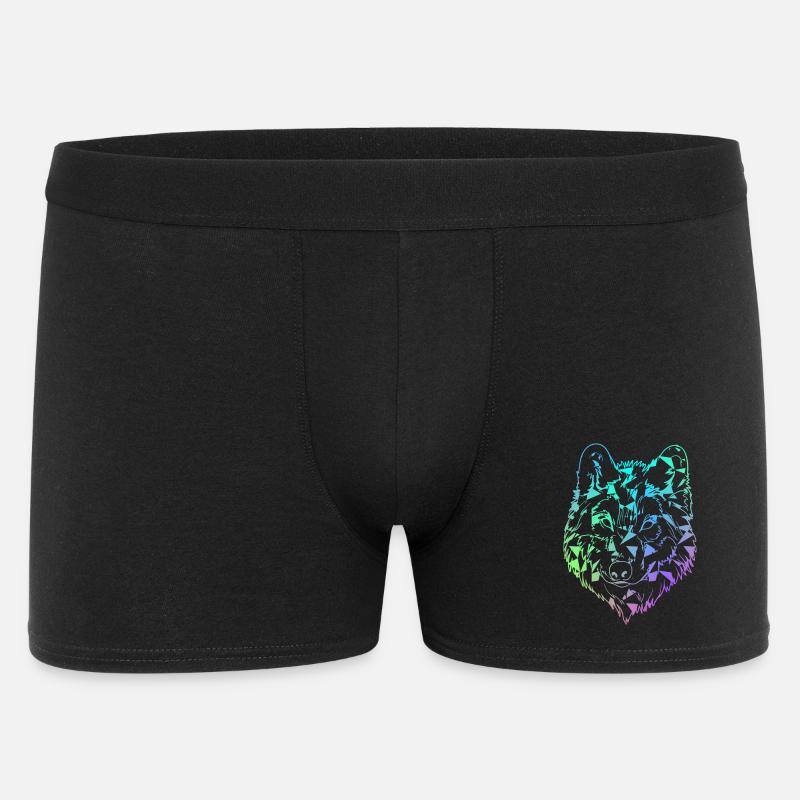 Wolf - Männer Boxer Shorts - Schwarz