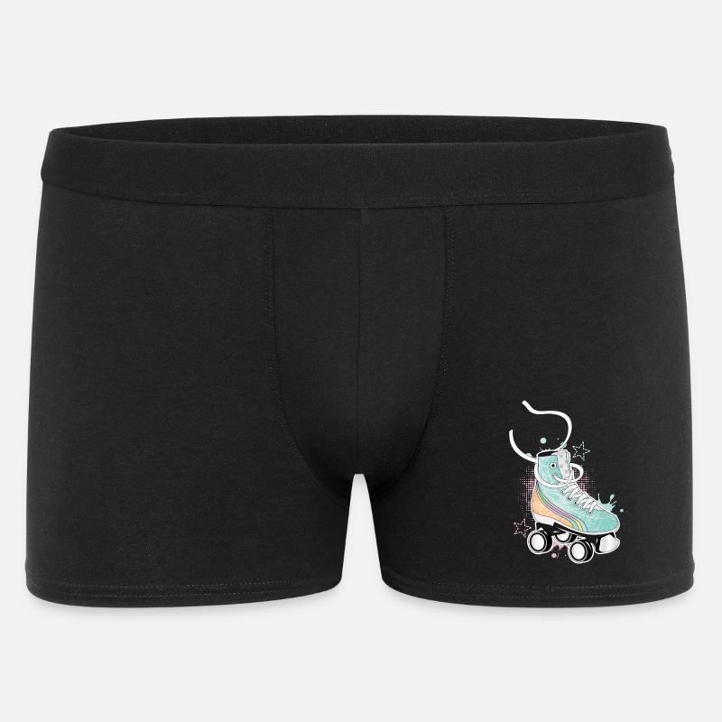 Rollschuh in Retro Farben mit Graffiti und Sterne - Männer Boxer Shorts - Schwarz