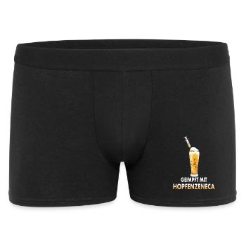 Geimpft mit Hopfenzeneca - Männer Boxer Shorts - Schwarz - Vorne