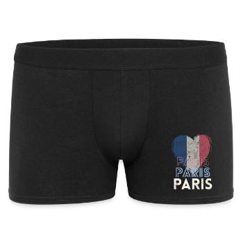 Badge retro, Paris France est ma ville natale - Boxer Homme - noir - Devant
