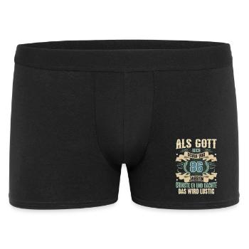 86. Geburtstag Als Gott Mich Schuf Vor - Männer Boxer Shorts - Schwarz - Vorne