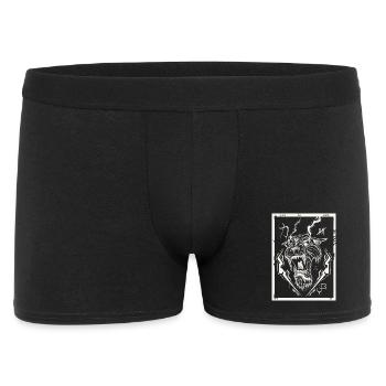 Tiger white - Männer Boxer Shorts - Schwarz - Vorne