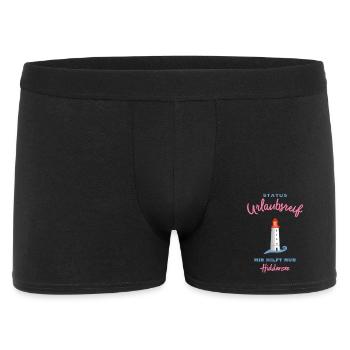 Hiddensee, Leuchtturm Dornbusch, Urlaubsreif - Männer Boxer Shorts - Schwarz - Vorne