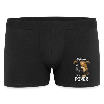 Bear with Robot Face Inner Power - Men's Boxer Shorts - black - Front