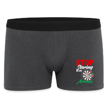 Dart Design Stop Staring At My Arrows - Men's Boxer Shorts - charcoal grey - Front