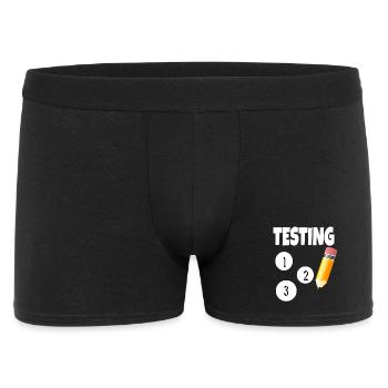 Testing 123 with pencil - Men's Boxer Shorts - black - Front