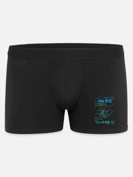Jesaja Bibelvers Ich helfe dir - Männer Boxer Shorts - Schwarz