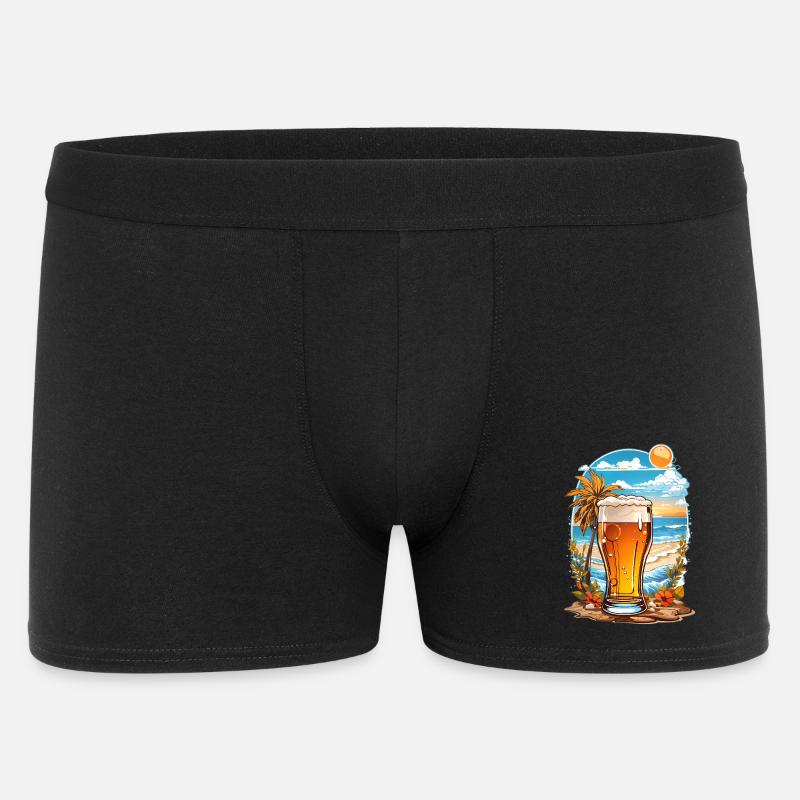 Strand Bier - Männer Boxer Shorts - Schwarz