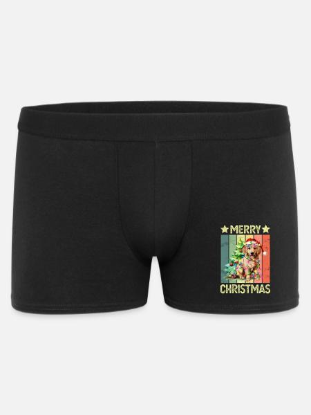 Merry Christmas Dog Golden Retriever - Men's Boxer Shorts - black