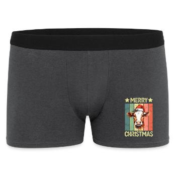 Cow Christmas - Men's Boxer Shorts - charcoal grey - Front