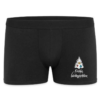 frohe weihnachten tannenbaum tanne icon Christbaum - Männer Boxer Shorts - Schwarz - Vorne