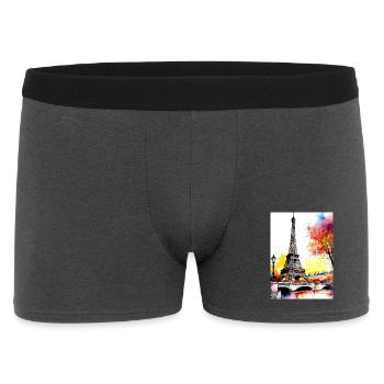 Eiffel Tower in autumn watercolour - Men's Boxer Shorts - charcoal grey - Front