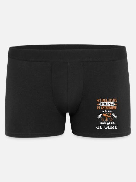 Papa et astronome - Boxer Homme - noir