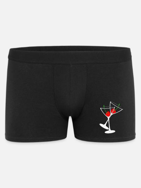 Cocktail glasses with cherries - Men's Boxer Shorts - black