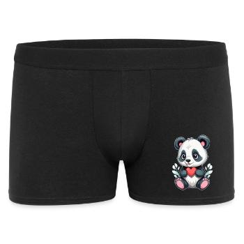 Panda avec cœur - Boxer Homme - noir - Devant