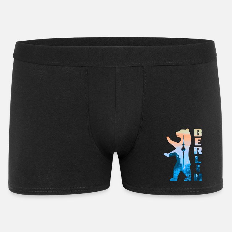 Berliner Bär Silhouette - Männer Boxer Shorts - Schwarz