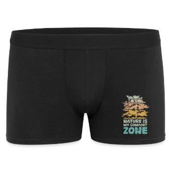 Rétro forêt zone de confort arbre Vintage icône logo - Boxer Homme - noir - Devant