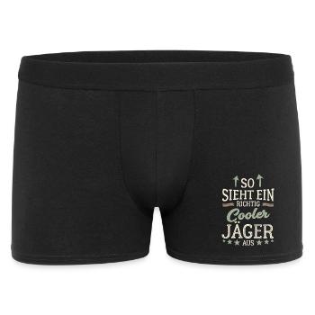 So sieht ein richtig cooler Jäger aus Jagd - Männer Boxer Shorts - Schwarz - Vorne