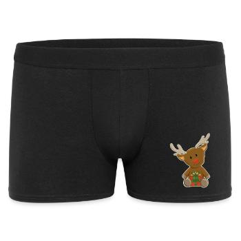 Motif de Noël de renne mignon - Boxer Homme - noir - Devant
