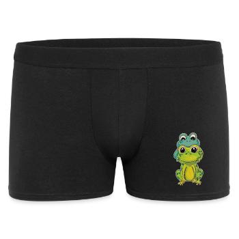 Zwei Froschfreunde - Männer Boxer Shorts - Schwarz - Vorne