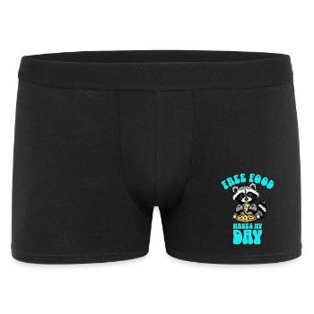 Free Food Makes My Day Waschbär racoon Shirt - Männer Boxer Shorts - Schwarz - Vorne