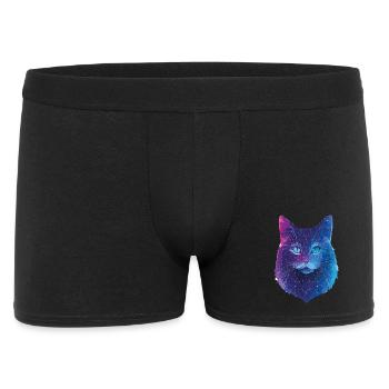 Galaktische Katze - Männer Boxer Shorts - Schwarz - Vorne