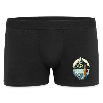 Summit lake with beer bottle - Men's Boxer Shorts - black - Front