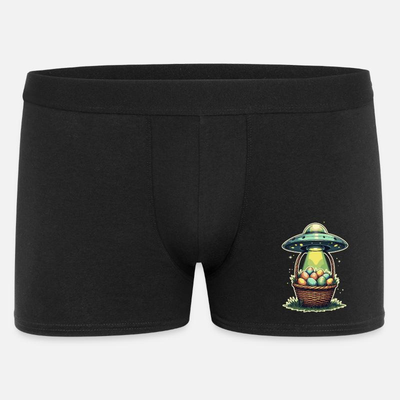 Alien Easter Egg Abduction Design - Men's Boxer Shorts - black