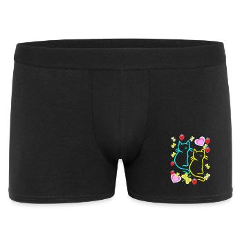Retro Cats Cat Hearts Strawberries Summer Kids - Men's Boxer Shorts - black - Front
