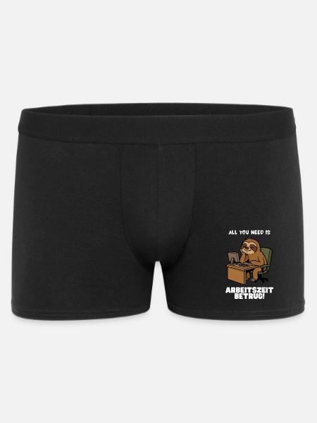 Arbeitszeitbetrug Faultier - Männer Boxer Shorts - Schwarz