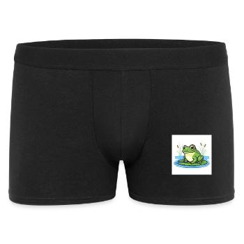 Charmanter Frosch auf Seerose - Männer Boxer Shorts - Schwarz - Vorne