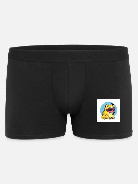 Laughing frog in cartoon style - Men's Boxer Shorts - black