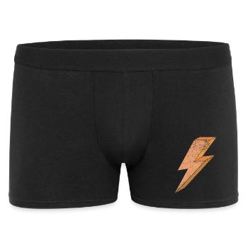 Lightning symbol in warm orange 3D - Men's Boxer Shorts - black - Front