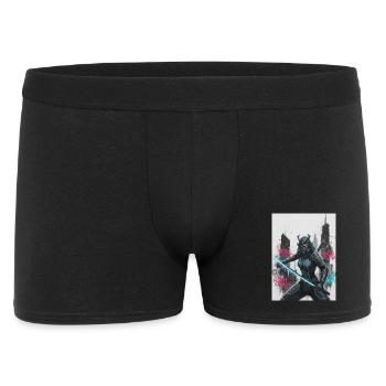 Cyber Samurai Neon Klinge - Männer Boxer Shorts - Schwarz - Vorne