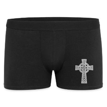 White on Black Knot Celtic Cross - Men's Boxer Shorts - black - Front