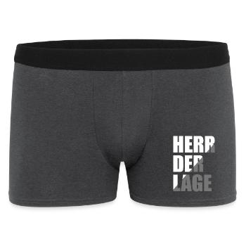 Herr der Lage - Männer Boxer Shorts - Anthrazit - Vorne
