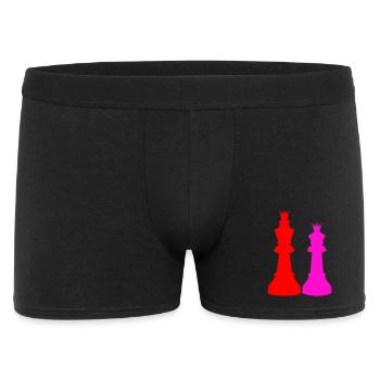 Doppelte Schachqueen Silhouetten - Männer Boxer Shorts - Schwarz - Vorne