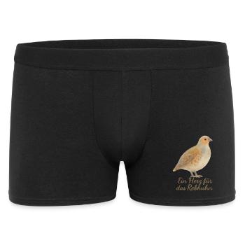 Ein Herz für das Rebhuhn – Vogel des Jahres 2026 - Männer Boxer Shorts - Schwarz - Vorne