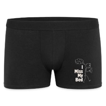 Ich vermisse das Bett – lustige Grafiken mit Kaffee - Männer Boxer Shorts - Schwarz - Vorne