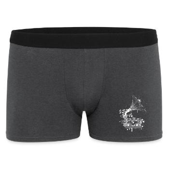 Nostalgic Gramophone – Floral Line Art - Men's Boxer Shorts - charcoal grey - Front