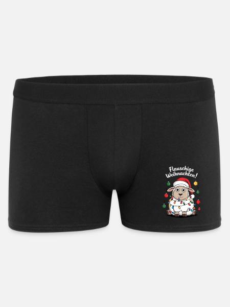Funny Sheep Christmas Shepherd Farm - Men's Boxer Shorts - black