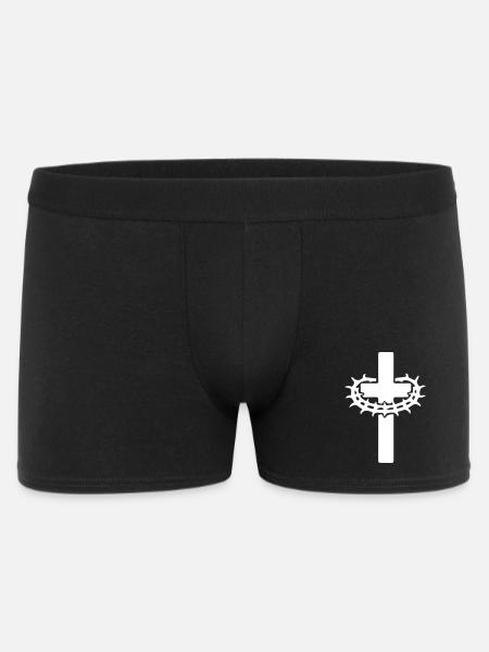 Kreuz Dornenkrone Jesus - Männer Boxer Shorts - Schwarz