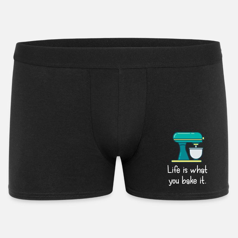 Das Leben ist, was du backst. - Männer Boxer Shorts - Schwarz