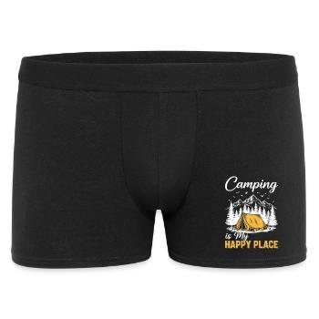 Camping is my happy place - Men's Boxer Shorts - black - Front