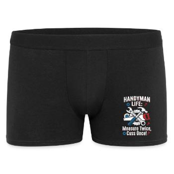 Craftsman's life: measure twice - Men's Boxer Shorts - black - Front