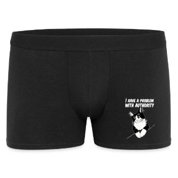 Le chat défie l’autorité - Boxer Homme - noir - Devant