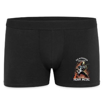 The old people's home can wait - I listen to heavy metal - Men's Boxer Shorts - black - Front
