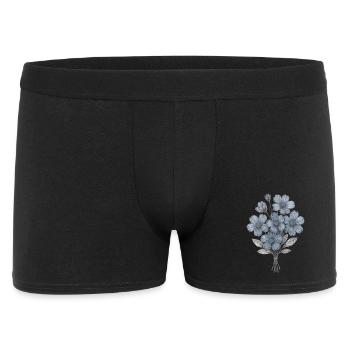Blue Floral Bouquet Watercolor - Men's Boxer Shorts - black - Front