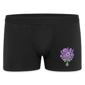 Bouquet aquarelle lavande - Boxer Homme - noir - Devant